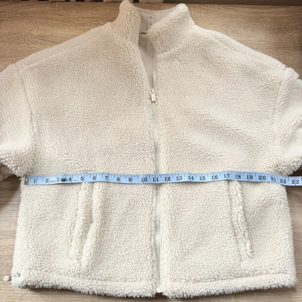 Alo Flurry Mock-Neck Fleece Zip-Up Jacket Cream Small